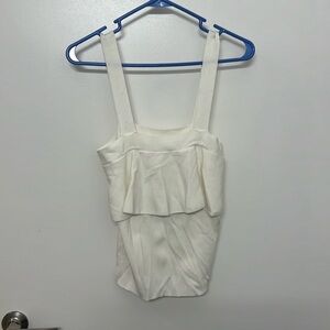 White tiered knit tank top Express size small NWT